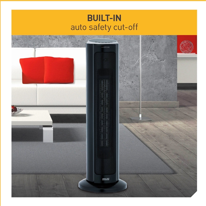 Arlec 2200W CEH230BK Ceramic Tower Heater with Remote Control and LED –  TheITmart