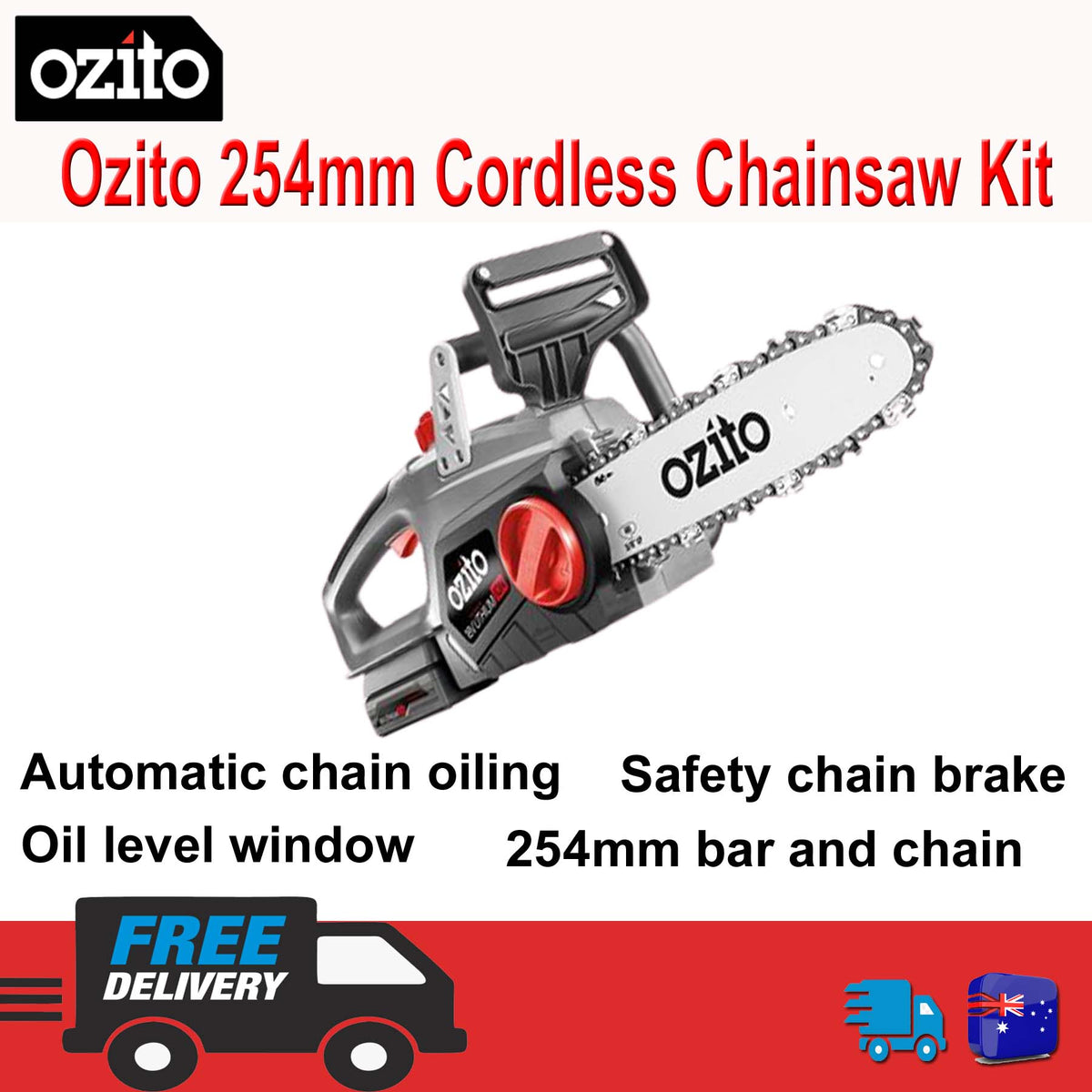 Ozito battery chainsaw sale