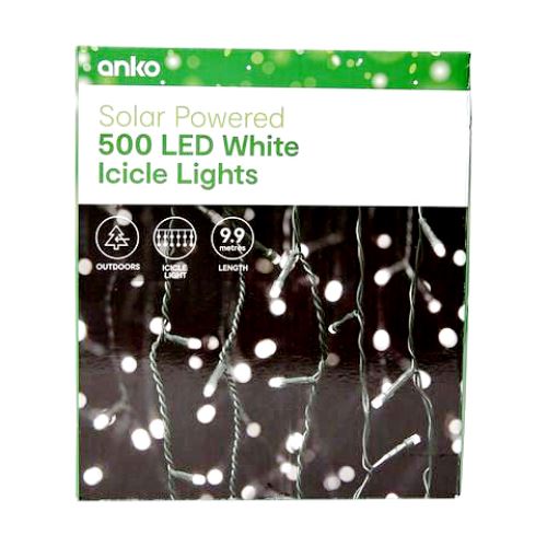 Anko Solar Powered 500 LED ICICLE Lights TheITmart