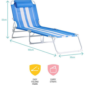 Life! Beach Classic Foldable Lounger/183cm Extra Comfort