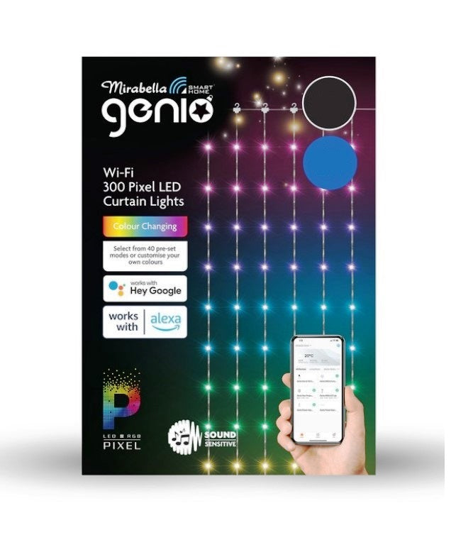 Mirabella Genio Christmas Wi-Fi 300 Pixel LED Curtain Lights