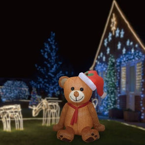 Click 1.5m Sitting Furry Bear Inflatable With Lights