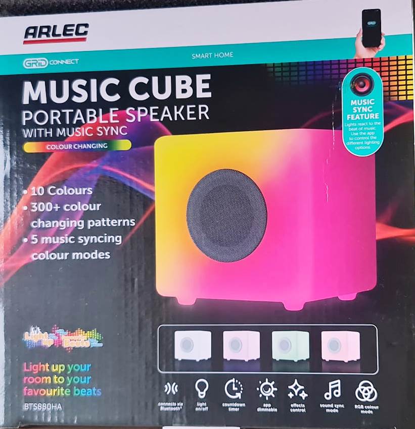 Arlec Grid connect Smart Music Cube Portable RGB Speaker – TheITmart