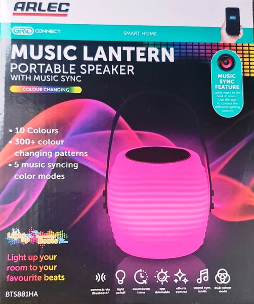 Arlec Grid connect Smart Music Lantern Portable RGB Speaker