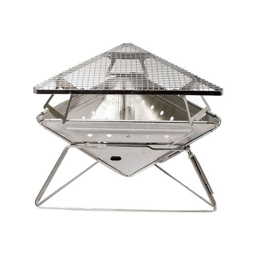 Mimosa 56cm Stainless Steel Portable Folding Fire Pit - 12L Capacity