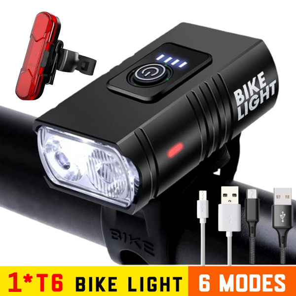 Bike Light Set Rechargeable LED Bicycle Lights Waterproof Headlight Front Rear