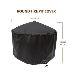 Jumbuck 76cm x 40cm Round Fire Pit Cover/Suitable For most Round Fire Pits upto 76cm