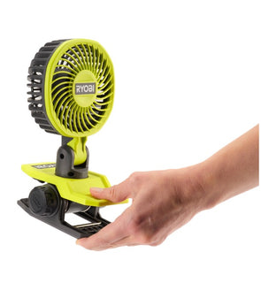 Ryobi USB Lithium Mini Clamp Fan 2.0Ah Kit/2 Speed Settings