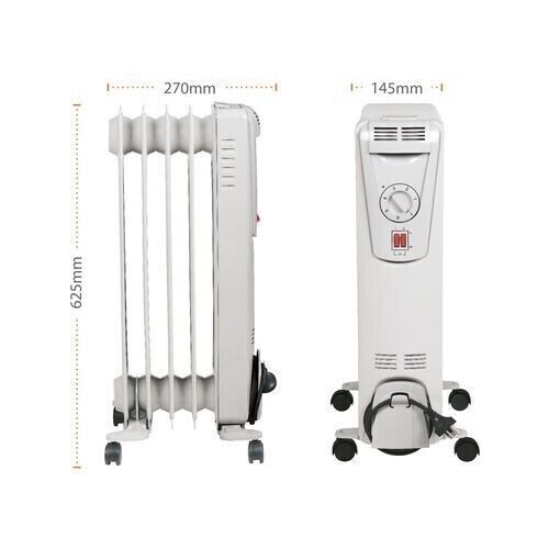 Arlec 1000W 5 Fin Oil Column Heater with 3 settings Thermostat Control ...