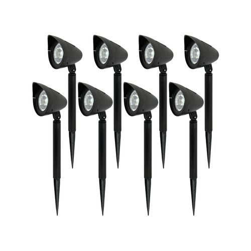 Click 26cm Black Felipe Solar LED Spotlight - 8 Pack