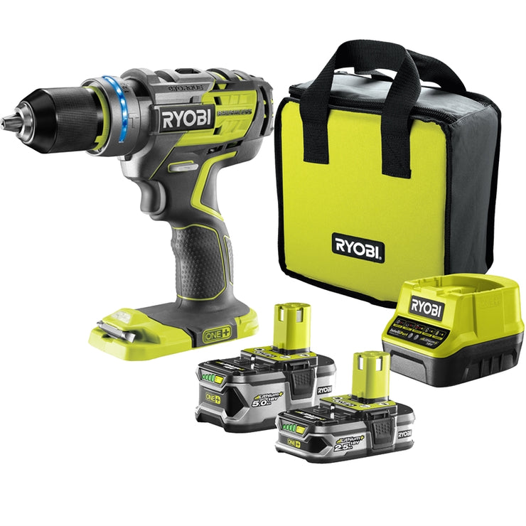 Ryobi Cordless One+ 18V Brushless Hammer Drill Kit