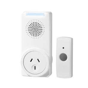 Arlec Built In Power Socket Plug In Wireless Door Chime / White