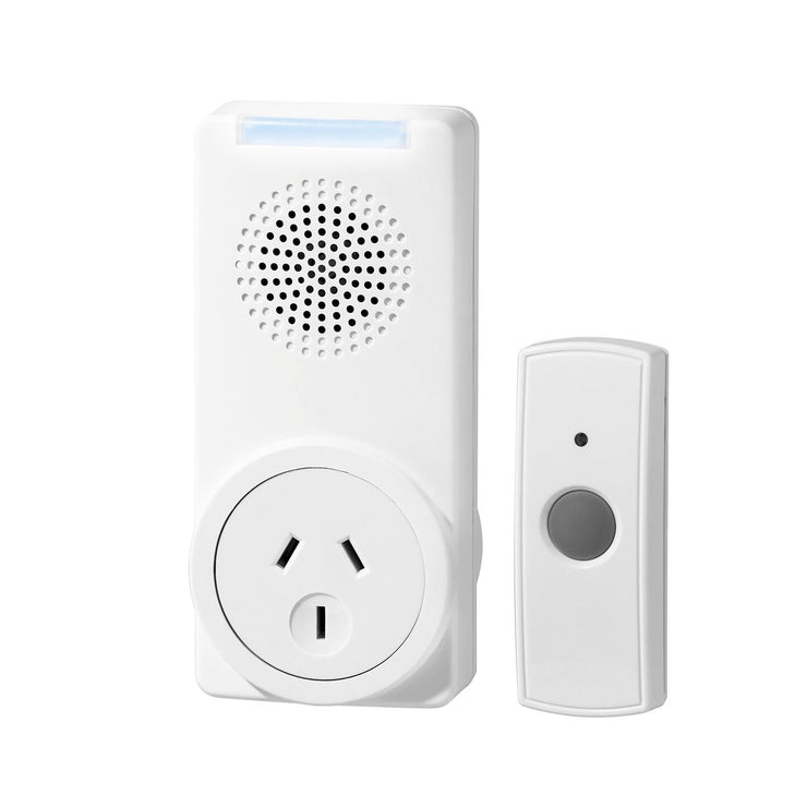 Arlec Built In Power Socket Plug In Wireless Door Chime / White