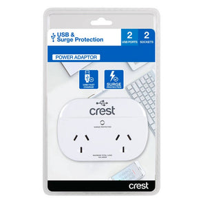 Crest Power Adapter USB & Surge Protection