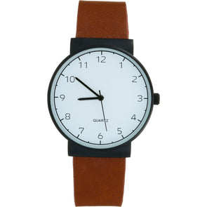 Men's Round Analogue Watch / Brown