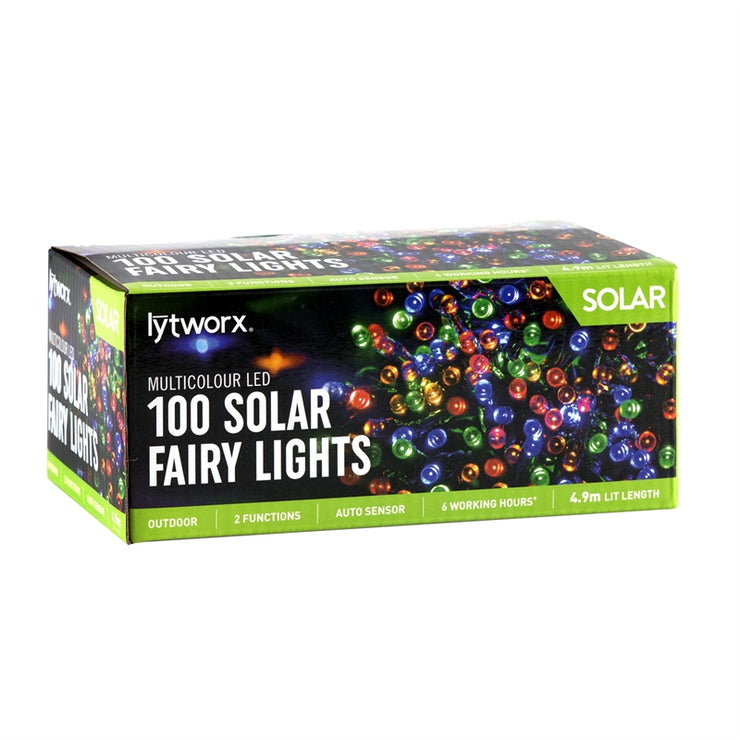 Lytworx 100 LED Multicolour 2 Function Solar Party Fairy Lights