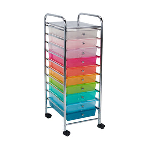 Anko 10 Drawer Trolley / Chrome Plated/ Multicoloured