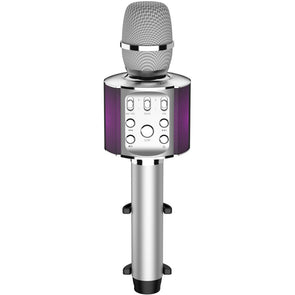 Laser Karaoke LED Microphone - Silver