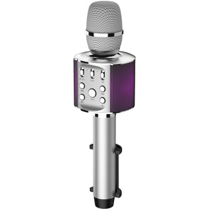 Laser Karaoke LED Microphone - Silver