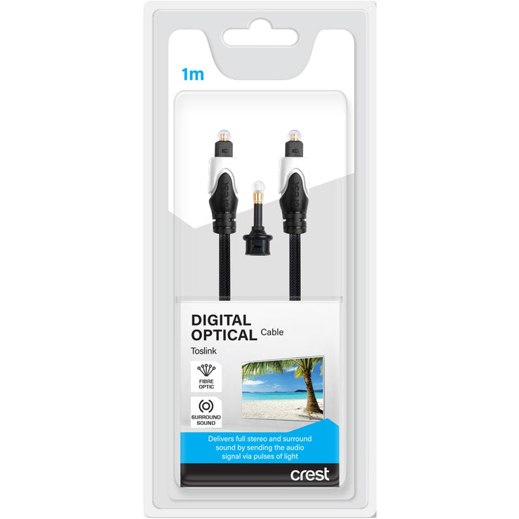 Crest Digital Optical Cable 1m - Black