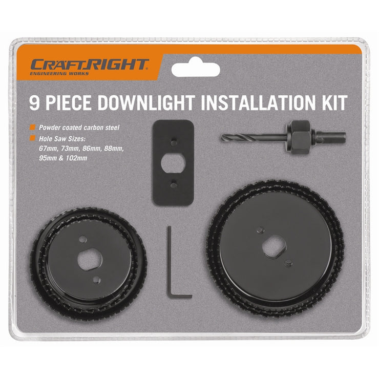 Craftright 9 Piece Downlight Installation Kit - Black