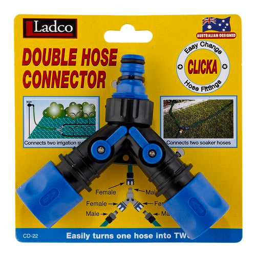 Ladco Double End Coupling Hose Fitting Adapter / Suits Two Irrigation Systems