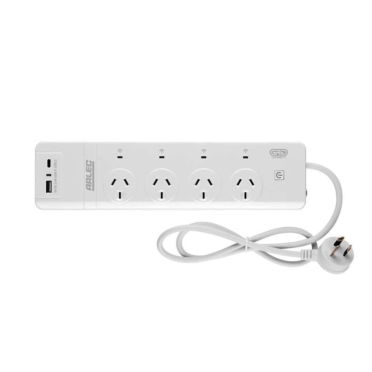 Arlec Grid Connect Smart 4 Outlet Powerboard With USB Charger