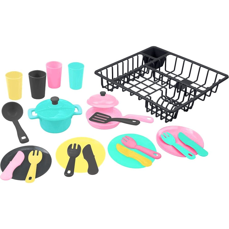 PlayGo Dish Drainer Set 23 Pieces Comes in 3 Fun Colours / Durable Construction