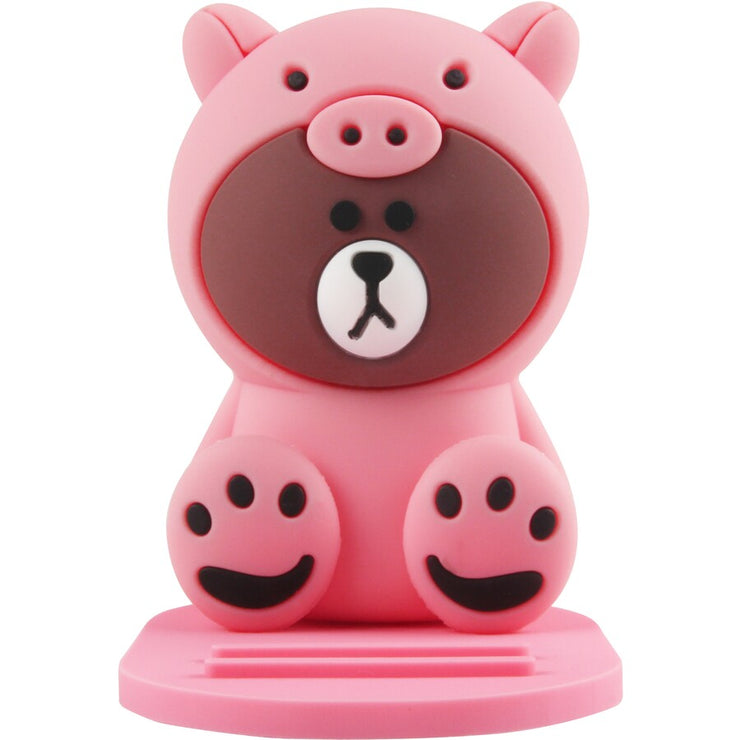 Crest Fun Shape Phone Holder - Pink Teddy