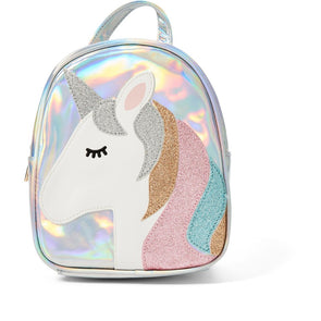 K-D Kids Holographic Unicorn Backpack - Silver