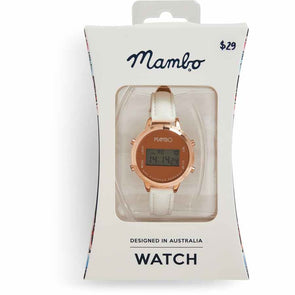 Mambo Women's Detailed Digital Watch - White