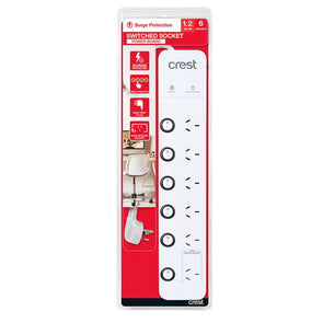 Crest Switched Socket Power Board - 6 Socket