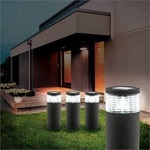 Arlec Grey Render Finish Sandor Solar Bollard Light