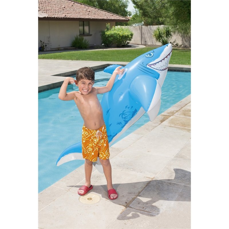 Kids Inflatable Shark Rides H2Ogo Ride On Shark Inflatable Pool Float – TheITmart