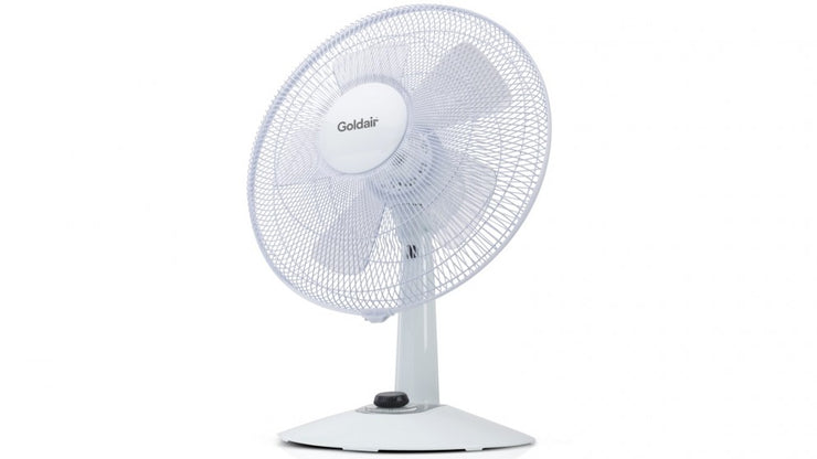 Goldair 30cm Whisper Quiet Desk Fan / White