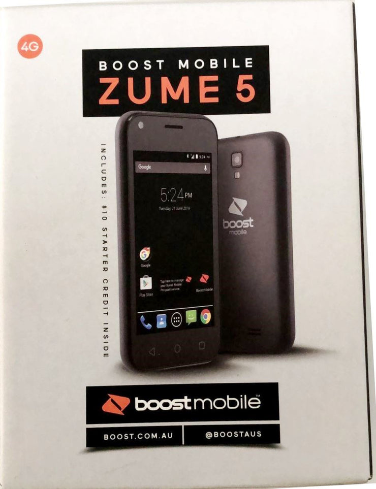 Boost Mobile ZUME 5 4G Smart Phone Locked to Boost & Telstra - Black