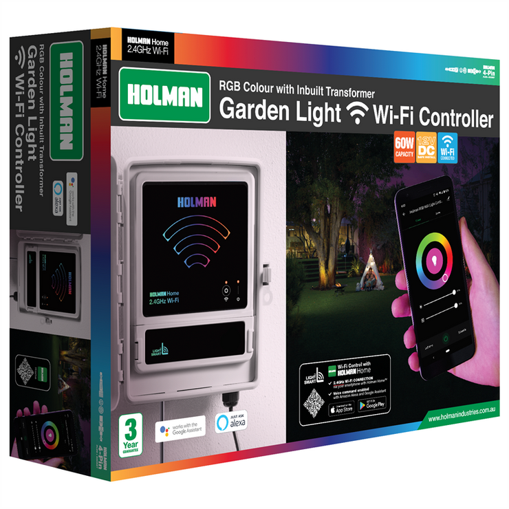 Holman RGB Colour Wi-Fi Garden Light Controller - Grey