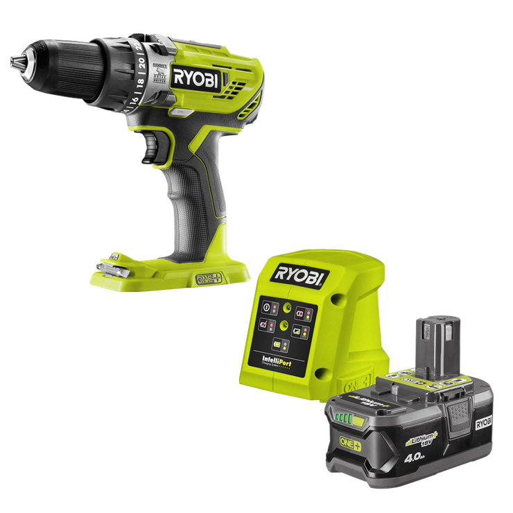 Ryobi Cordless 18V ONE+ 4.0Ah Hammer Drill Kit