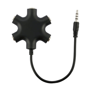 Anko 5 Port 3.5mm AUX Splitter / Black