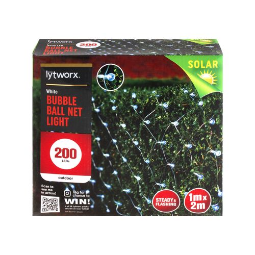 Lytworx 1 x 2m 200 LED Solar Bubble Ball Net Lights