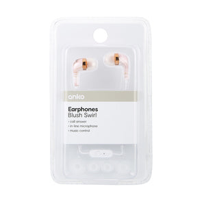 Anko Earphones Blush Swirl / Pink