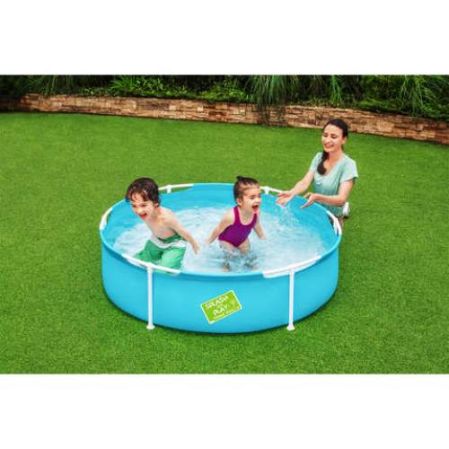 Junior Round Shape Frame Pool - Blue  & White