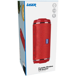 Laser TWS Pill Portable Rechargeable Wireless Bluetooth Barrel Speaker - Red