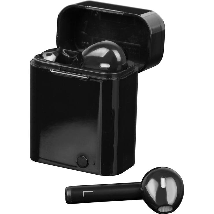 Liquid Ears TWS Earphones 8mm Driver - Black with Case 60 hours standby