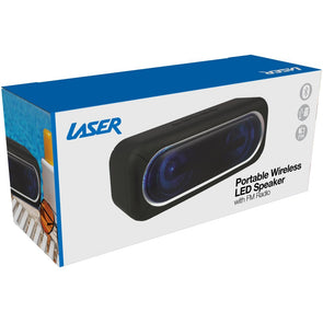 Laser Bluetooth TWS Groove Speaker - Black