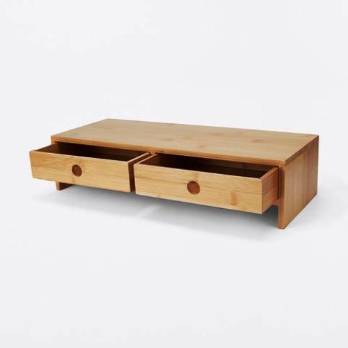 2 Bamboo Desk Top Drawers / Stationery Organizer