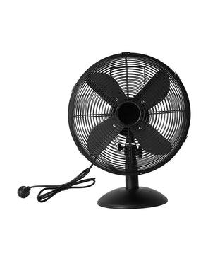 30cm Black Metal Bench Fan/3-speed settings/Tilt adjustment