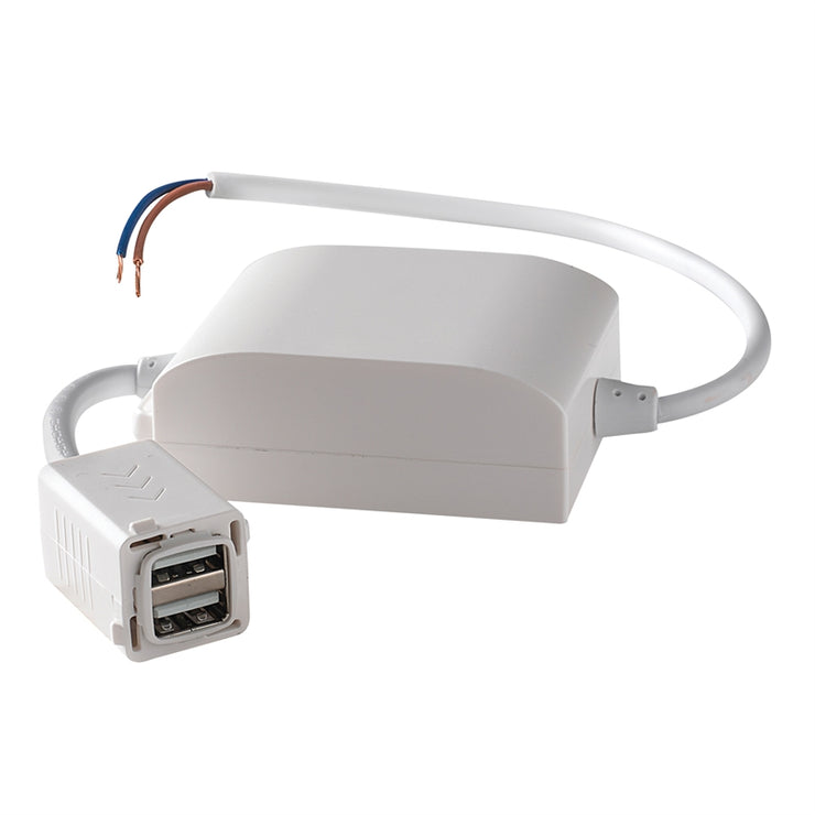 HPM ARTEOR 240V 2 x 2.4A USB Charger Mechanism - White