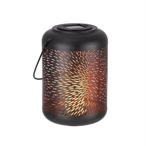 Arlec 23cm LED Speckled Flame Effect Solar Lantern-Brown