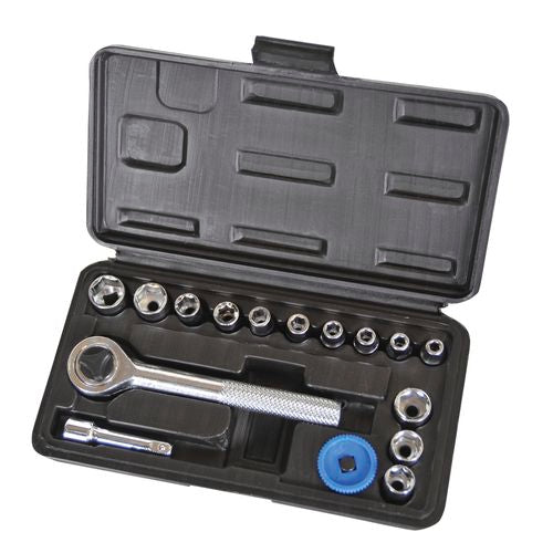 Supatool 1/4" Drive Socket Set - 16 Piece/Chrome Finish/Carbon Steel